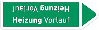Wasser Rohrleitungskennzeichnung gemäß DIN 2403 Aufkleber (Heizung Vorlauf)
