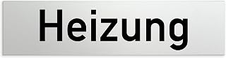 Aluminium Türschild „Heizung“ 160 x 40 x 1,5mm (Oberfläche veredelt) • Selbstklebend