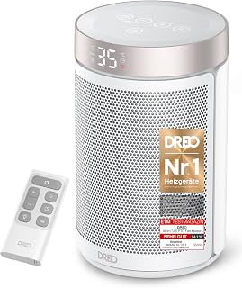 Dreo Energiesparender Heizlüfter, 34 dB Leiser 1500W Elektrischer PTC Keramik, Thermostat, 3 Mod…