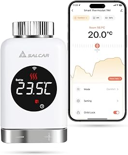 SALCAR Heizkörperthermostat TRV801W Thermostat Heizung Smart LCD WiFi Thermostat kompatibel mit …