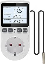 KETOTEK Digital Temperaturregler Thermostat Steckdose 230V mit 3m Fühler, Steckdosen Thermostat …