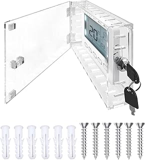 Qivine Thermostatschutz mit Schloss & 2 Schlüssel, 18,5 x 12 cm | Universal Acryl Transparenter …