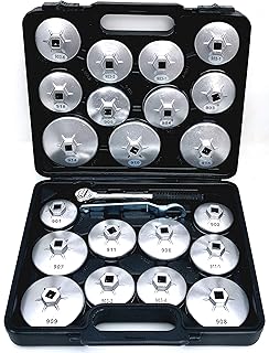 Ölfilterschlüssel-Set 23-tlg. – Alu-Druckguss Kappen für Öl-Filter – Ölwechsel Werkzeug inkl…