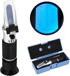 QWORK® 4-in-1 Frostschutz Refraktometer, Ethylen- und Propylenglykol-Kühlmitteltester mit Batte…