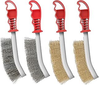 4 Stücke 24,5 cm Hand Drahtbürste Set, Stahl Crimped Draht Kratzbürste, Mehrzweck Messingbürs…