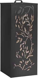 IDMarket – Pelletbehälter 55kg schwarz Pelletspeicher Pelletspeicher 36x36x87cm Blumenmuster