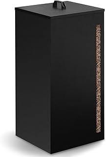 IDMarket – Pelletbehälter 30 kg schwarz Pelletlagerung 35 x 35 x 53,5 cm
