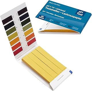 80x pH-Wert 1-14 Teststreifen, Indikator, Testpapier, Lackmuspapier für Wasser, Erde, Getränke …