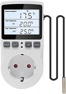 KETOTEK Digital Temperaturregler Thermostat Steckdose 230V mit 3m Fühler, Steckdosen Thermostat …