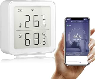 Tuya WiFi Intelligenter Temperatursensor Home Wireless Temperatur Feuchtigkeitssensor Heimautomat…