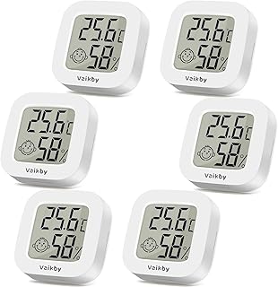 Vaikby Mini Digital Thermometer Hygrometer innen 6 Stück, raumthermometer zimmerthermometer temp…