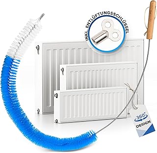 PEARWAY Heizkörperbürste inkl. Entflüftungsschlüssel – Heizkörperbürste lang senkt Heizkost…