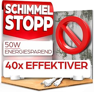 HEIMWERT Anti Schimmel Heizung mit Spezial Infrarot Schutzmembran – Tötet Schimmel besonders ene…