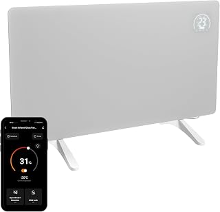 Princess Infrarot-Heizung Connected – Carbon Crystal – Flacher Wandheizkörper – 480 W – Einstell…