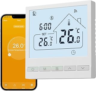 BEOK CONTROLS Thermostat Fussbodenheizung, Raumthermostat Fußbodenheizung WLAN für Wasser Heizu…