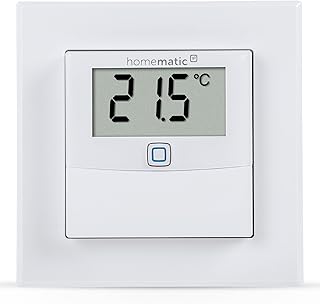 Homematic IP Smart Home Temperatur- und Luftfeuchtigkeitssensor mit Display – innen, steuert He…