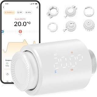 EZAIoT Smartes Blu Heizkörperthermostat mit App, Digitaler Heizungsthermostat programmierbar zur…