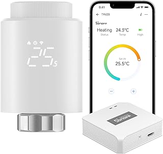 SONOFF Zigbee Smart Heizkörperthermostat mit ZigBee Bridge Pro Zigbee-Gateway, Add-On Smart Heiz…