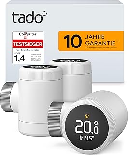 tado Smartes Heizkörperthermostat X – Trio Pack, Heizungssteuerung per App und Smart Speaker (…