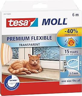 tesamoll Premium Flexible – Selbstklebende Silikondichtung zum Isolieren von Spalten an Fenstern …
