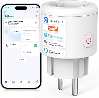 SURFOU WLAN Steckdose mit Strommessgerät, Smart Home Zeitschaltuhr Steckdose, 2.4 GHz WiFi Smart…