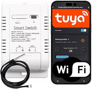 Sone Smart One WLAN Temperaturfühler mit externem Sensor – Temperaturregler 16A 3600W – Tuya…