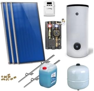 Solaranlage Warmwasser Solarpaket 3 Kollektoren Speicher Flexrohr Flachkollektor
