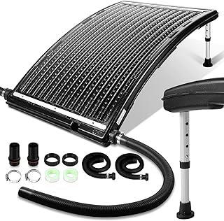 Fiqops Poolheizung Solar, Sonnenkollektor Pool 113 x 69 x 35cm,Solarheizung 10000 L/H,32-40mm Ans…