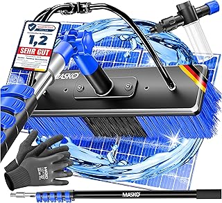 MASKO® Teleskop Waschbürste mit Wasseranschluss 10,8m Reinigungsbürste mit Teleskopstiel Auszi…