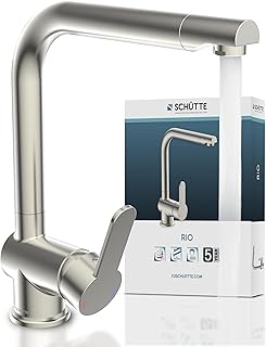 SCHÜTTE 79826 RIO 360° schwenkbare Küchenarmatur, Spültisch Armatur mit hohem Auslauf Küche,…