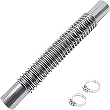 QISF 20cm Abgasschlauch für Stromerzeuger | Auto Edelstahl Abgasrohr | mit Zwei Edelstahlklammer…