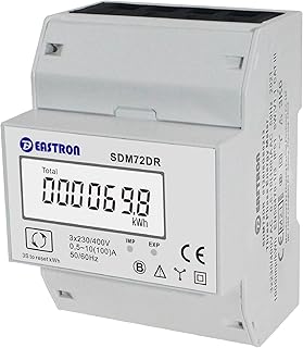 EASTRON SDM72-DR-MID – digitaler Drehstromzähler – 100A 3-phasig – Stromzähler für DIN-Schiene…