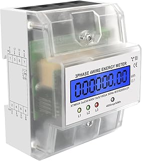 LCD Digitaler Stromzähler, Stromzähler 3-Phasen 4-Draht, Geeicht Drehstromzähler 230 / 400V, D…