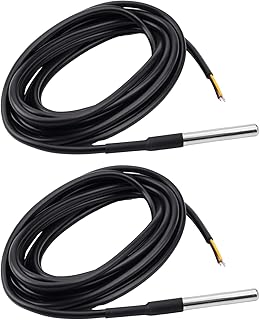 Aideepen 2 Stuck Temperatursensor, 10m Kabel Wasserdicht Temperaturfühler digitaler Edelstahl Te…